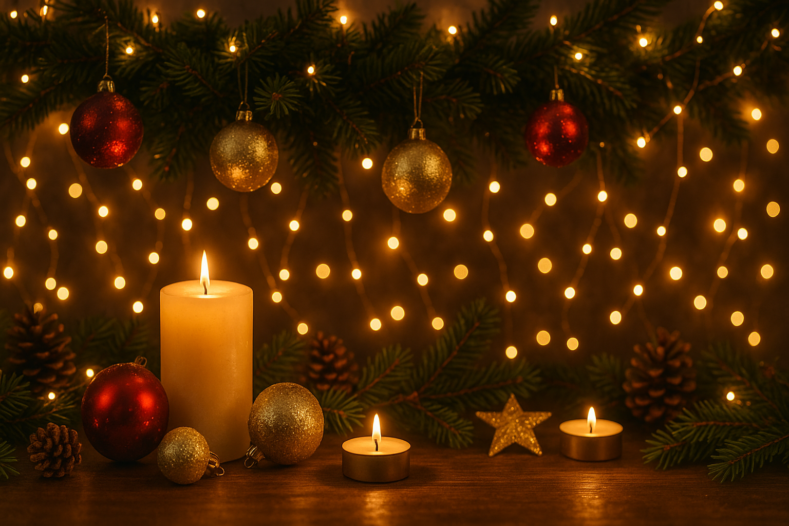 Haz una imagen de decoraciones y luces